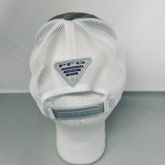 Columbia Unisex Hat O/S Green White Mesh Snapback PFG Fish Flag Patch Cap - Picture 3 of 8